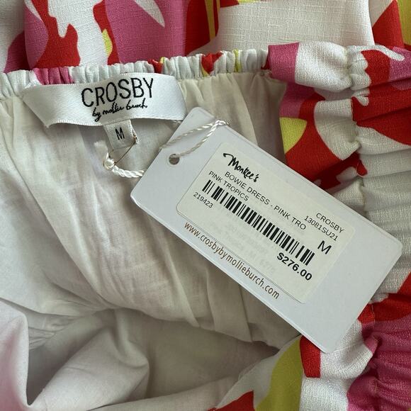 Crosby By Mollie Burch Bowie Dress Pink Tropics Size M - Picture 6 of 12